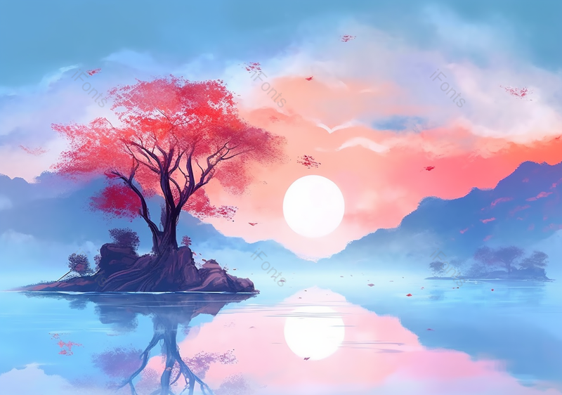 手绘中国风小清新水彩风格山水风景插画,插画/手绘图,插画/手绘图库,插画/手绘图下载,插画/手绘